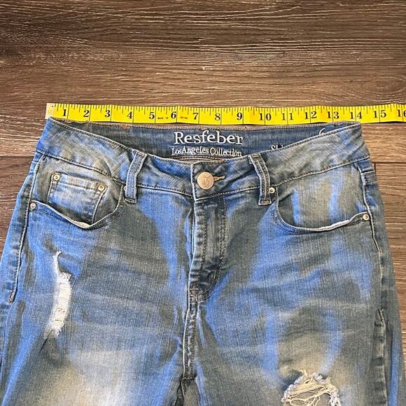 Resfeber Distressed Women's Skinny Boyfriend Cuffed Jeans Size 6 - Picture 3 of 6